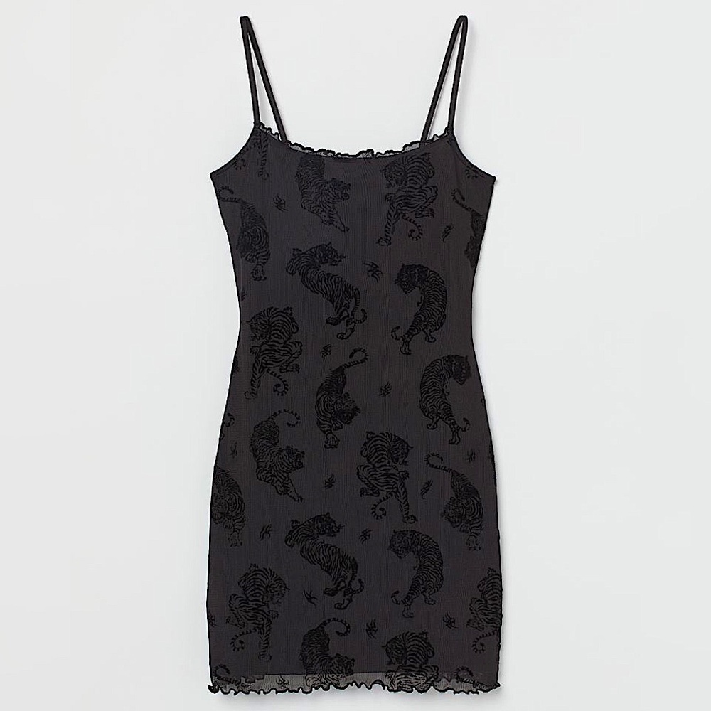 H&M Black Jaguar Mini Dress